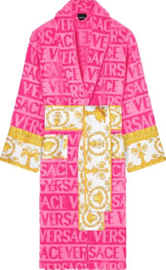 versace robe his and hers|Versace hot pink robe.